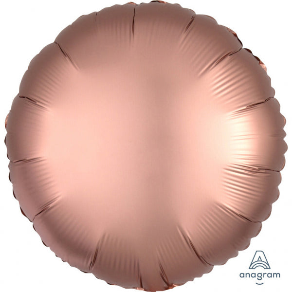 "Satin Luxe Rose Copper" Foil Balloon Round, S15, 43cm