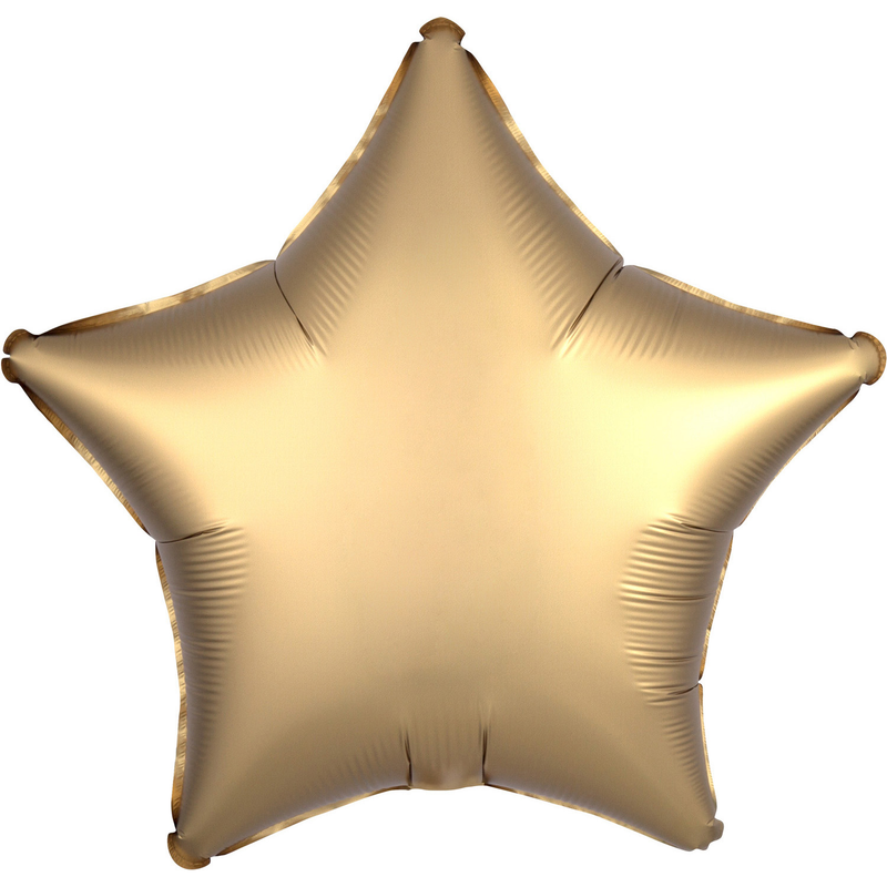 "Satin Luxe Gold Sateen" Foil Balloon Star, S15, 43cm