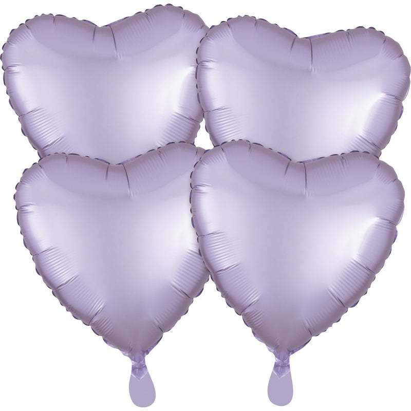 "Satin Luxe Pastel Lilac" Foil Balloon Heart, S15, 43cm
