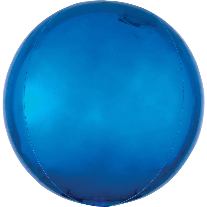 Orbz Blue Foil Balloon G20 Packaged 15"/38cm w x 16"/40cm h